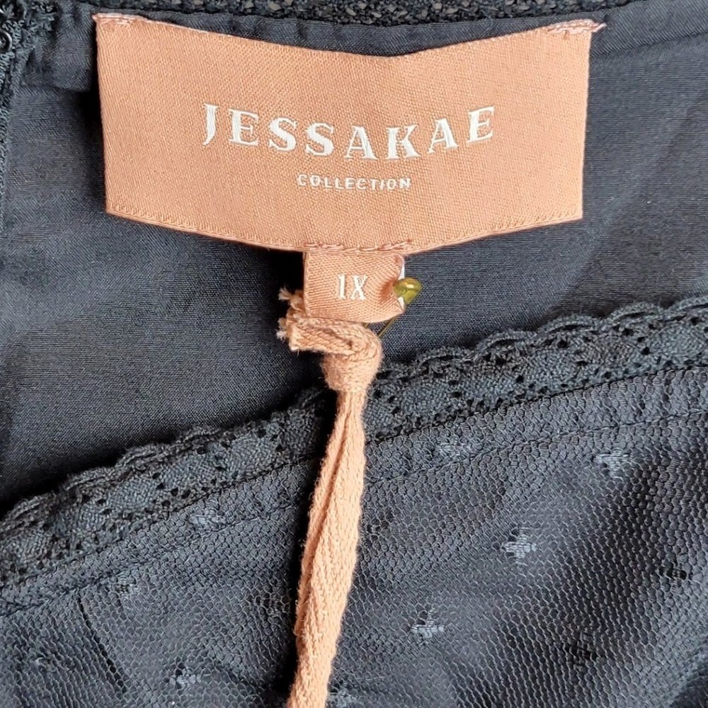 JessaKae Black Tulle Dress 1X NWT Formal Wedding Guest Whimsical Cottagecore - Picture 4 of 8